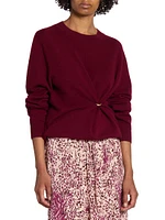 Ilaria Merino Wool-Cashmere Pierced Sweater