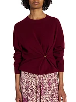 Ilaria Merino Wool-Cashmere Pierced Sweater