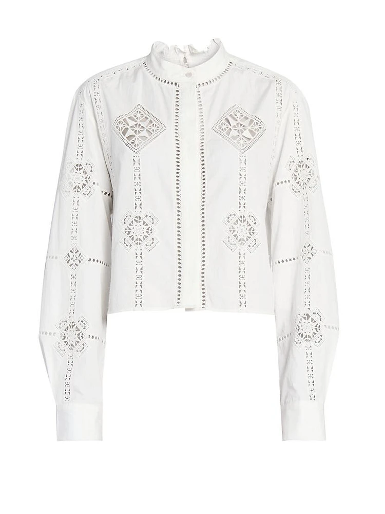 Serena Embroidered Cotton Blouse