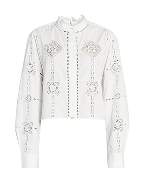 Serena Embroidered Cotton Blouse