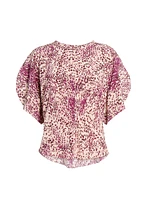 Karlita Printed Silk-Blend Top