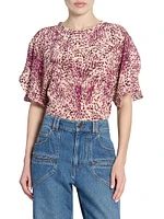 Karlita Printed Silk-Blend Top