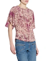 Karlita Printed Silk-Blend Top
