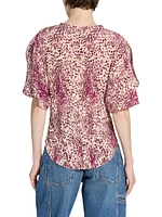 Karlita Printed Silk-Blend Top