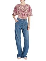 Karlita Printed Silk-Blend Top