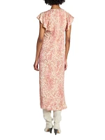 Lyndsay Printed Silk-Blend Midi-Dress