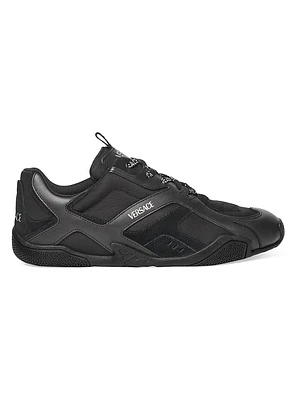 Mixed-Media Low-Top Sneakers