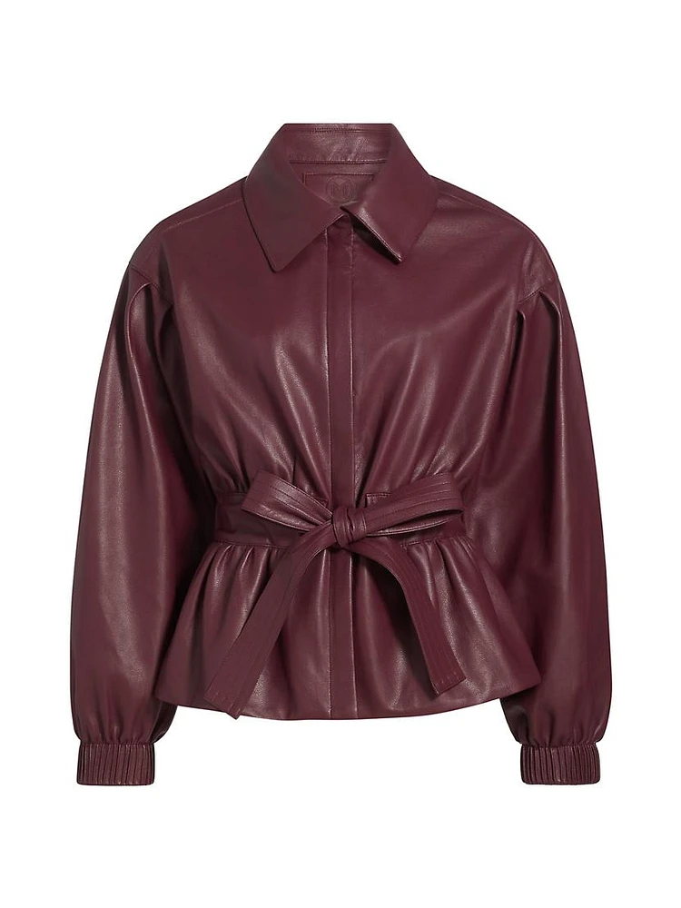 Chazz Peplum Faux Leather Jacket
