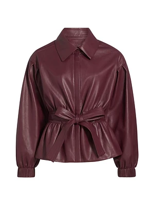 Chazz Peplum Faux Leather Jacket