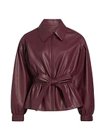 Chazz Peplum Faux Leather Jacket