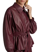 Chazz Peplum Faux Leather Jacket