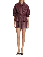 Chazz Peplum Faux Leather Jacket