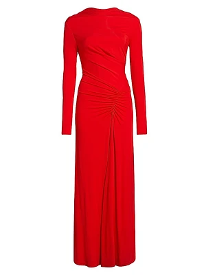 Ferrera Long-Sleeve Gathered Maxi Dress