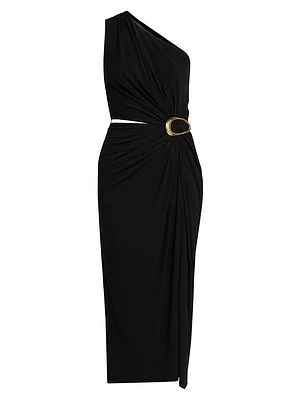 Crepe Jersey Cut-Out Midi-Dress