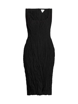 Technical Viscose Crinkle Dress