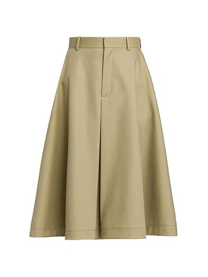 Fine Compact Cotton Twill Skirt