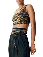 Sequined Crop Top