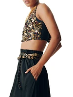 Sequined Crop Top