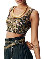 Sequined Crop Top