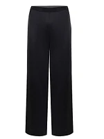Silk Wide-Leg Flared Trousers