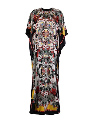 Printed Silk Studded Caftan