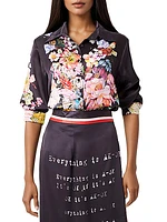 Floral Silk Button-Front Shirt