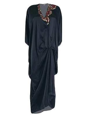 Embellished Silk Caftan