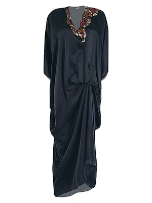 Embellished Silk Caftan