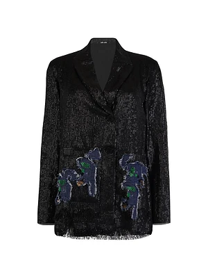 Sequined Single-Breasted Blazer