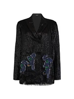 Sequined Single-Breasted Blazer