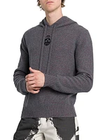 Skull Wool Knit Hoodie