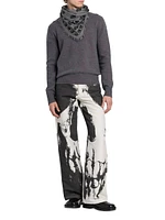 Skull Wool Knit Hoodie
