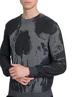 Skull Print Wool Sweater