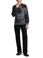 Skull Print Wool Sweater