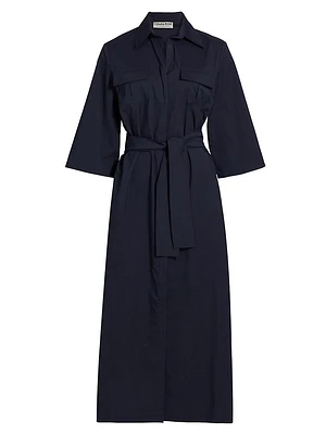 Erdid Belted Cotton Maxi Dress