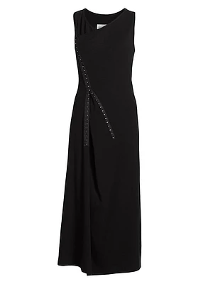 Hook-And-Eye Stretch Cotton Midi-Dress