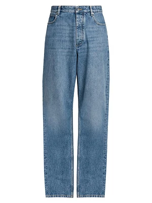 Vintage Indigo Wash Wide-Leg Jeans