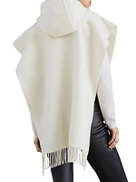 Wool and Cashmere Double Knit Poncho with Hood