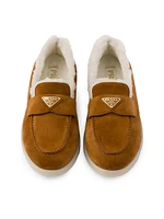 Suede and Shearling Loafers
