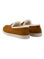 Suede and Shearling Loafers