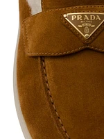 Suede and Shearling Loafers
