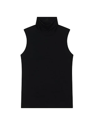 Merino Wool Sleeveless Turtleneck Top
