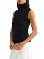 Merino Wool Sleeveless Turtleneck Top