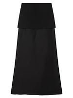 Fluid Fused Wool & Silk Maxi Skirt