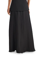 Fluid Fused Wool & Silk Maxi Skirt