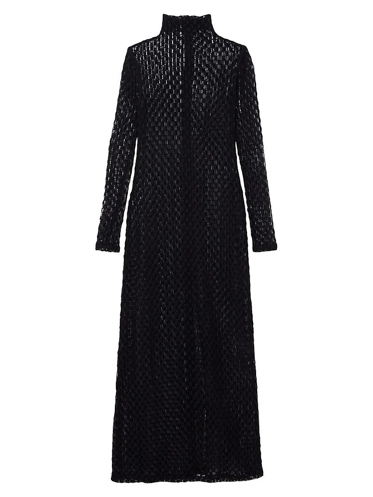 Geometric Lace Maxi Dress