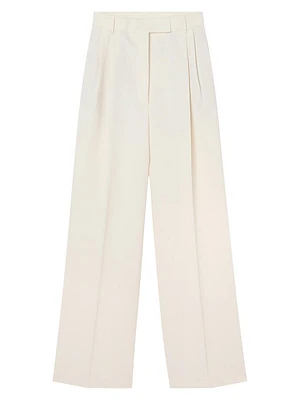 High-Rise Pleated Tailored Trousers