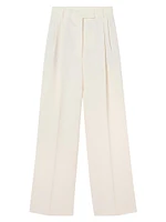 High-Rise Pleated Tailored Trousers