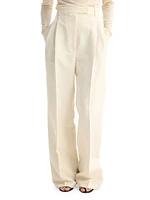 High-Rise Pleated Tailored Trousers