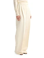 High-Rise Pleated Tailored Trousers